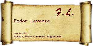 Fodor Levente névjegykártya